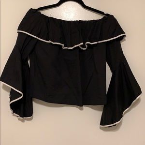 Zara off shoulder top with bell sleeves